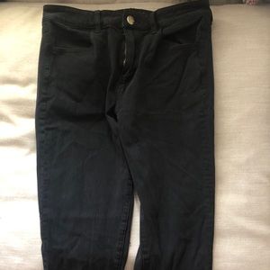 Black high-wasted jeggings